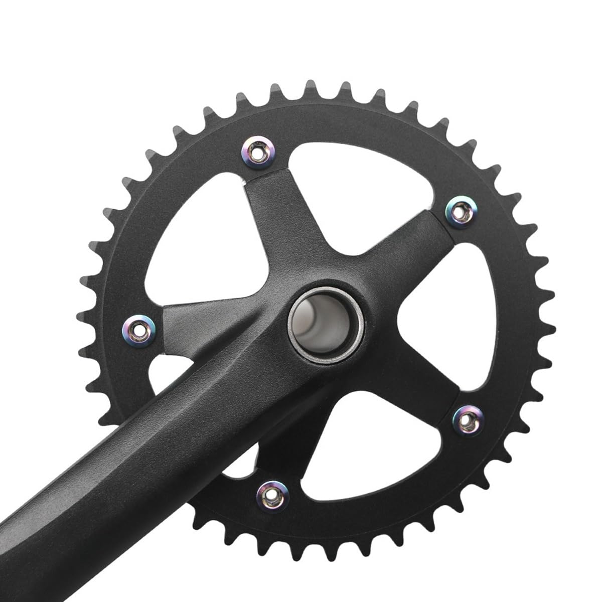 Guarnitura Bicicletta da Strada Singola Rotonda Ingranaggio 44T Pedivella Lega di Alluminio 152/165/170mm Integrate Cave Guarnitura con BB