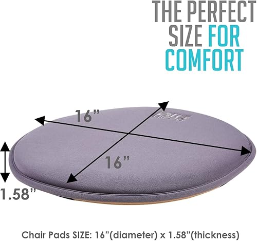 Miniatura 3 de Big Hippo Almohadillas para silla, cojín de espuma viscoelástica para asiento de silla, respaldo de goma antideslizante, cojines redondos gruesos