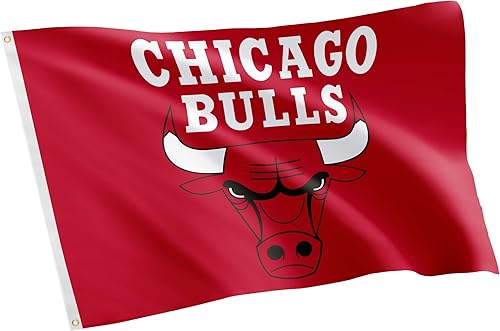Desert Cactus Bandera de los Chicago Bulls NBA 100% poliéster para interiores y exteriores, 3 x 5 pies, banderas del equipo de la Asociación