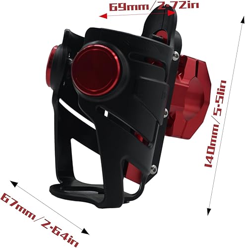Miniatura 4 de Portavasos de bicicleta a prueba de golpes, soporte universal para bebidas con aleación de aluminio de 0.6 a 1.75 pulgadas en motocicleta, ATV,