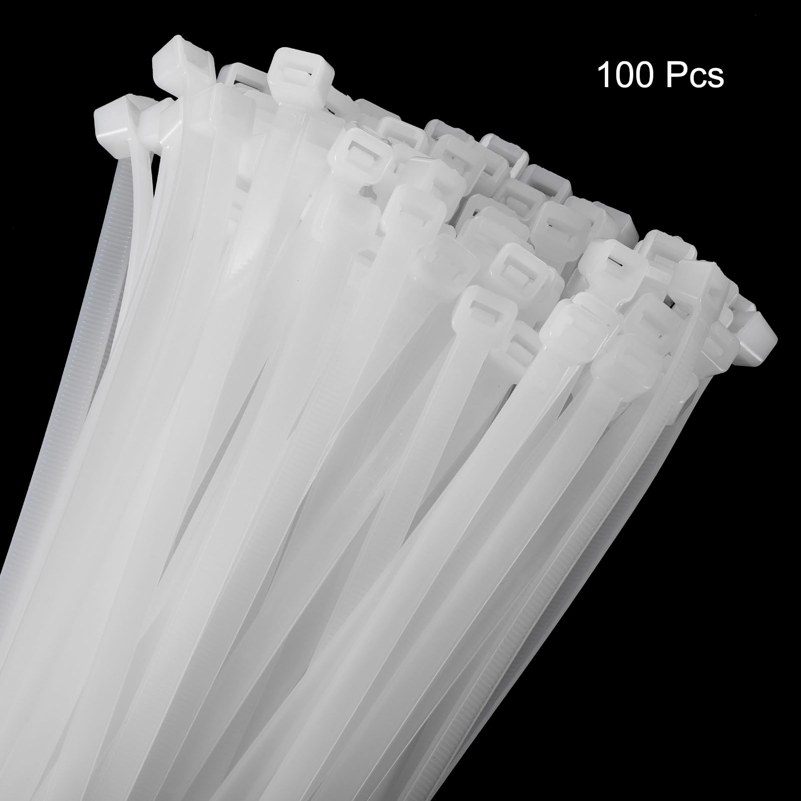 QUARKZMAN 100pz Fascette Stringicavo in Nylon Extra Lunghezza 100cm/39" 176 Lbs 10mm Auto-Bloccanti per Gestione Cavi, Bianche