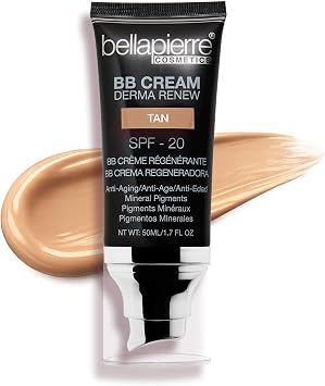 Bellapierre BB Cream with SPF 20, Tinted Moisturizer & Lightweight Foundation Makeup, Buildable Light-to-Medium Coverage, Soft Matte Finish, Paraben-Free, Cruelty-Free, 1.7 fl oz – Tan