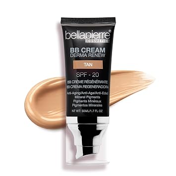 Bellapierre BB Cream with SPF 20, Tinted Moisturizer & Lightweight Foundation Makeup, Buildable Light-to-Medium Coverage, Soft Matte Finish, Paraben-Free, Cruelty-Free, 1.7 fl oz Tan