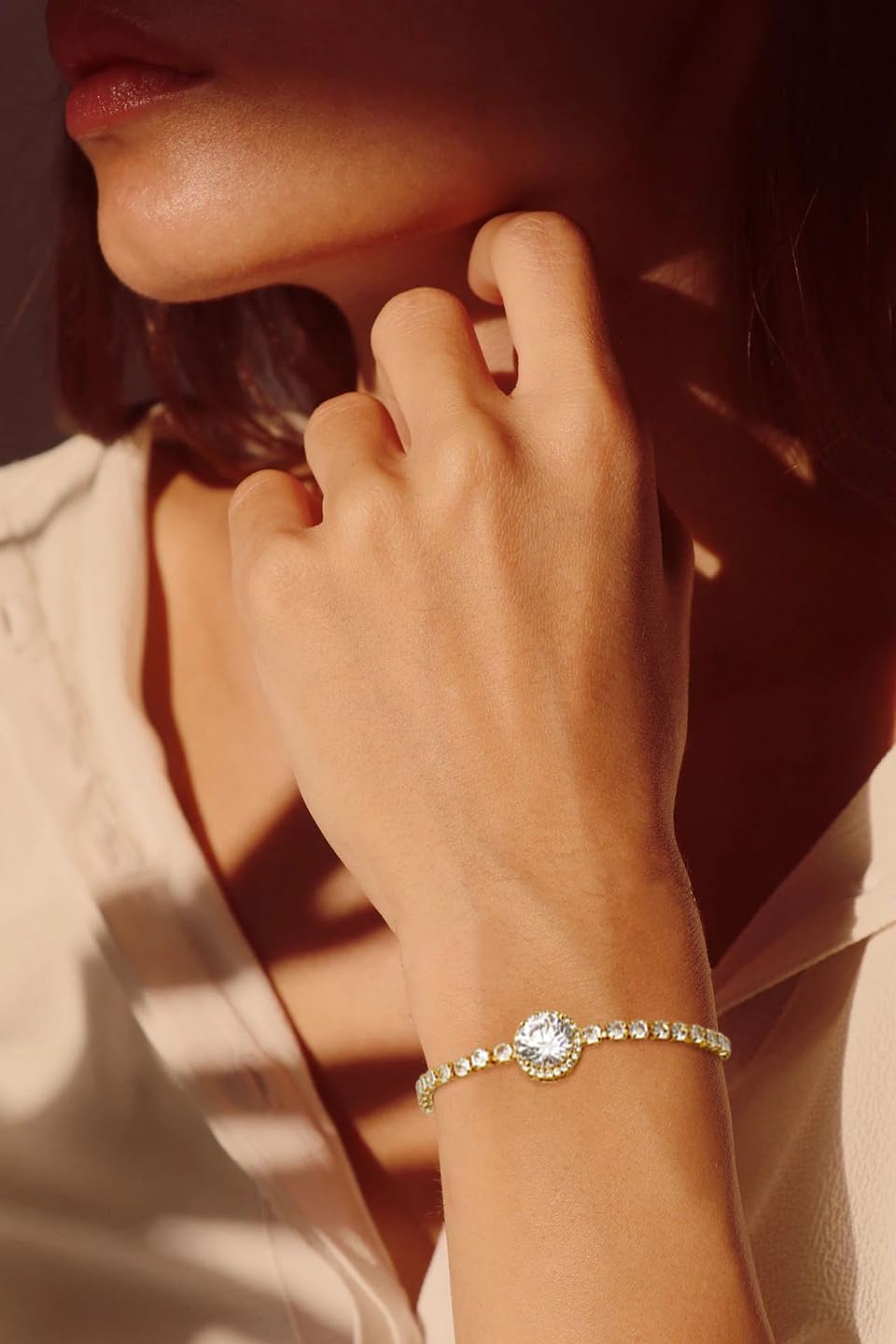 Women Tennis Bracelet Cubic Zirconia Bracelets Adjustable Gold/Silver Plated Bracelets - Image 2