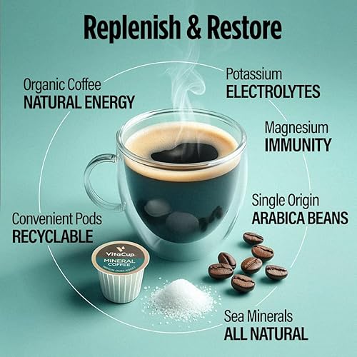 Miniatura 10 de VitaCup Cápsulas de café Extra Shot tostado oscuro intenso con café expreso alta cafeína vitamina B12 antioxidantes cápsulas reciclables