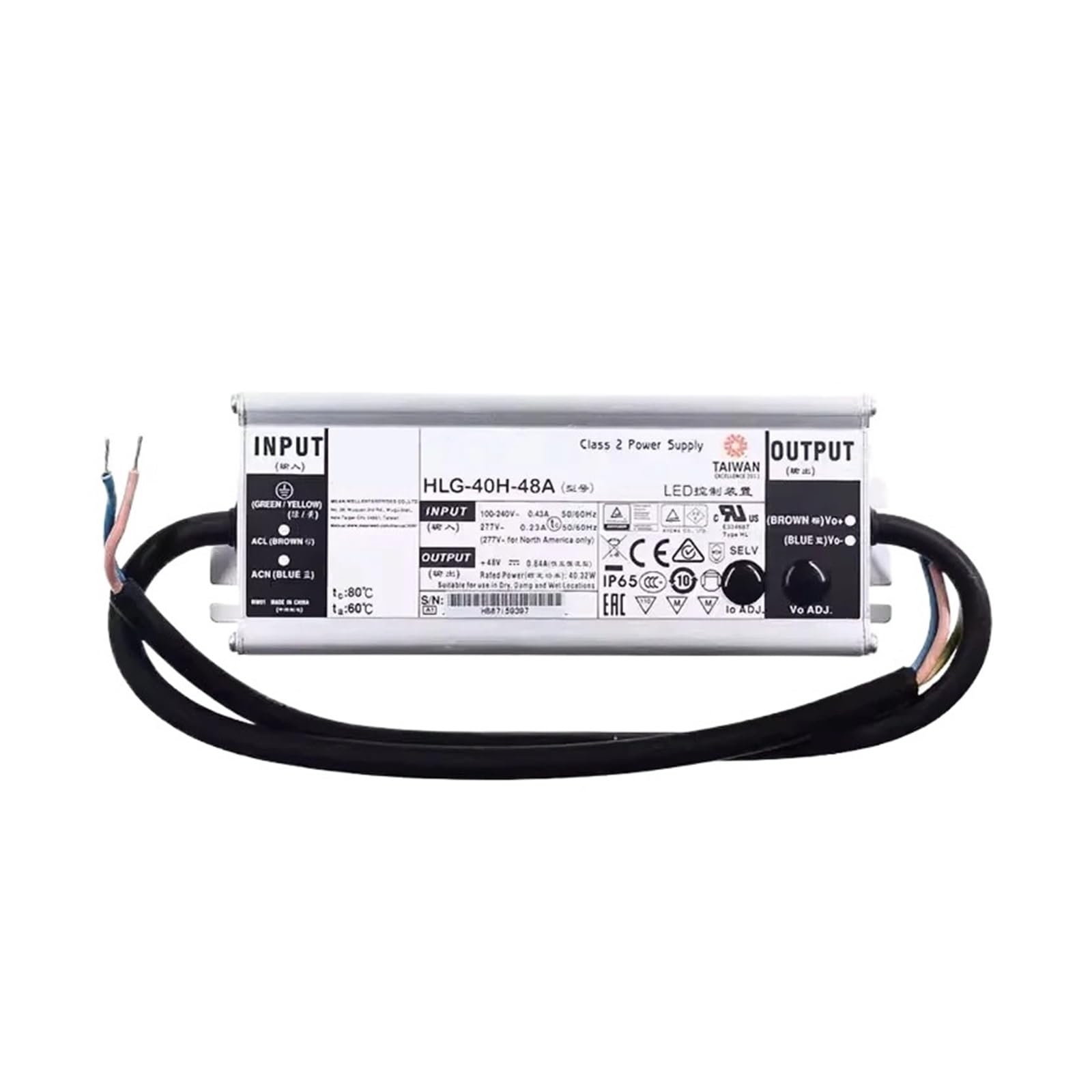 JJKKOZVQF HLG-40H HLG-40H-24B HLG-40H-36B 40W Constant Voltage + Constant Current LED Driver(HLG-40H-36B)