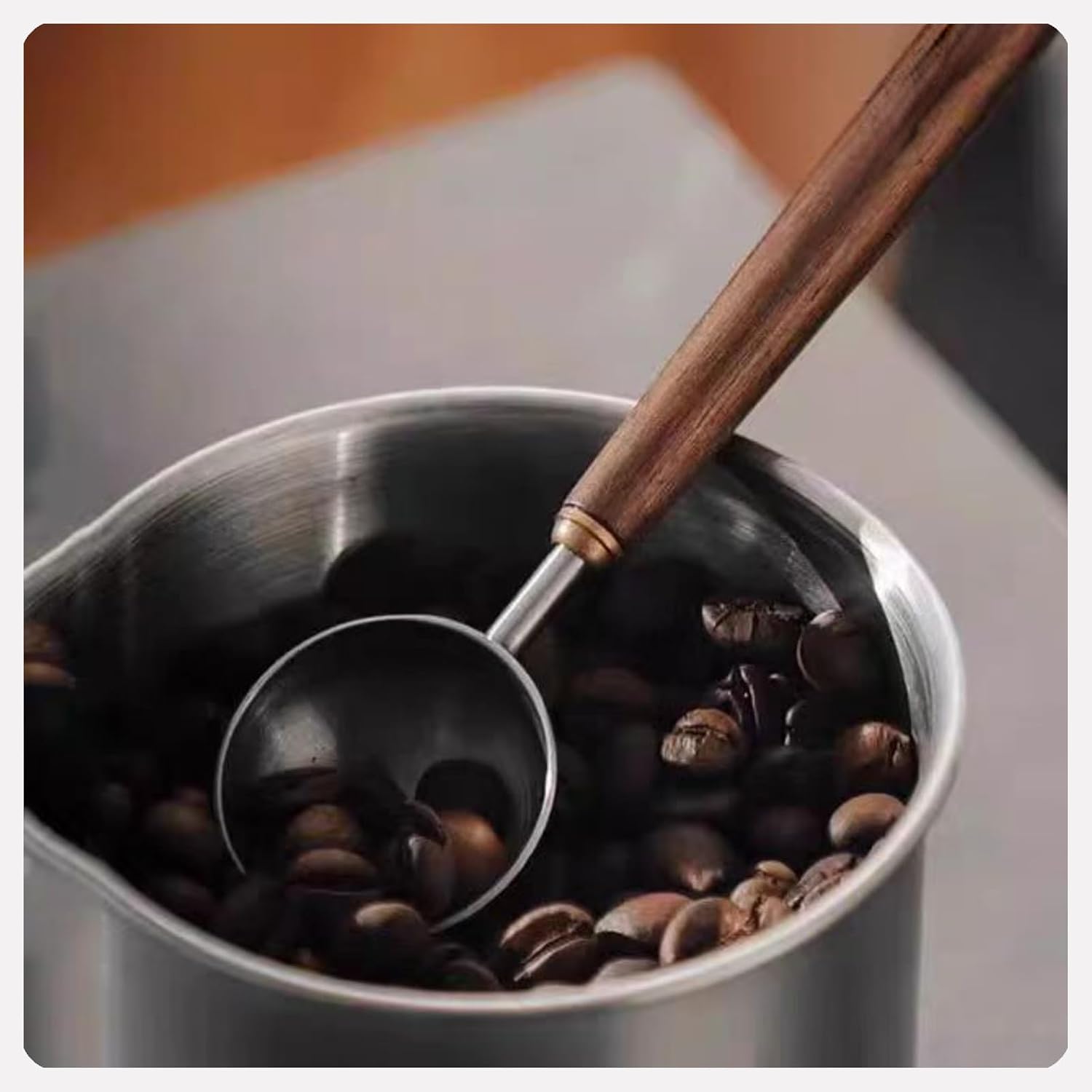 Wooden Coffee Bean Dosing Cup with Spoon and Coffee Spray Bottle Set,Espresso Distribution Tool,Sample Display Tray, Espresso Accessories For Coffee Or Tea (B)