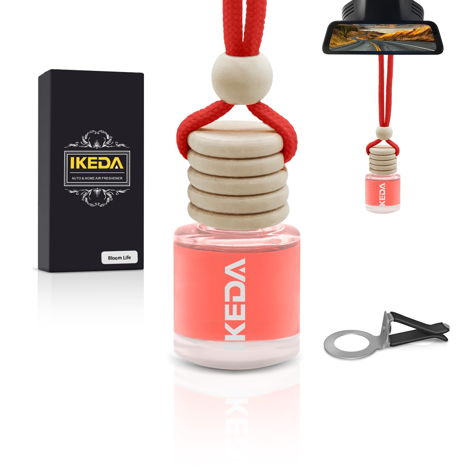 Ikeda Autoduft,Duftbaum Auto Innenraum,HäNgender Auto-Lufterfrischer,Geschenke FüR Frauen MäNner,HäNgender Lufterfrischer FüR Auto & Zuhause, Blühendes Leben-new, 10 ml / 1 Stück