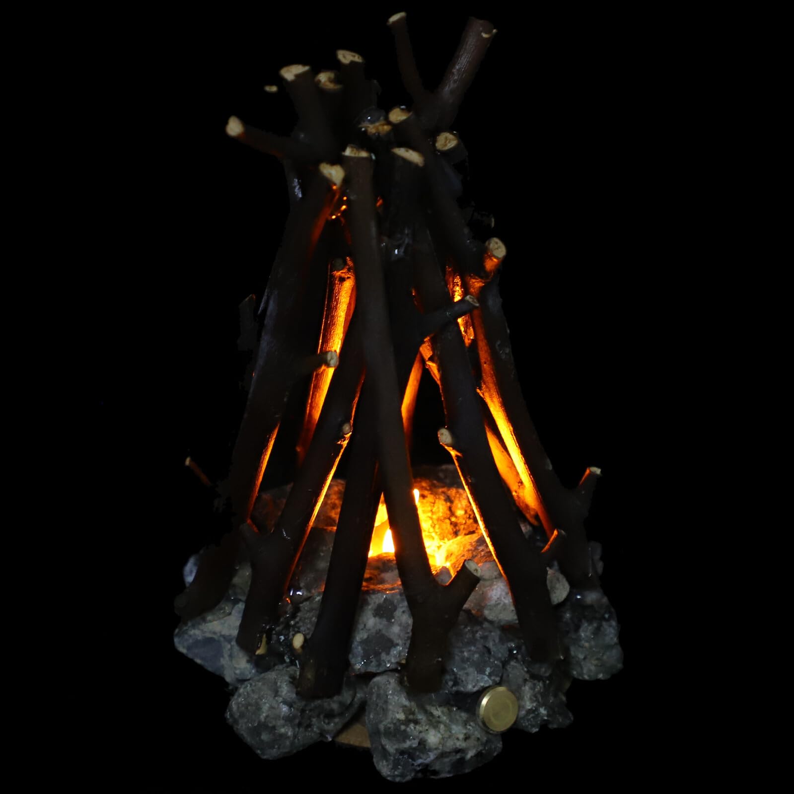 Sosoport Wiederaufladbare USB LED Nachtlampe Lagerfeuer Modell mit Weißem Rauschen Warmem Licht und Baumzweig Design für Schlafzimmer und Outdoor