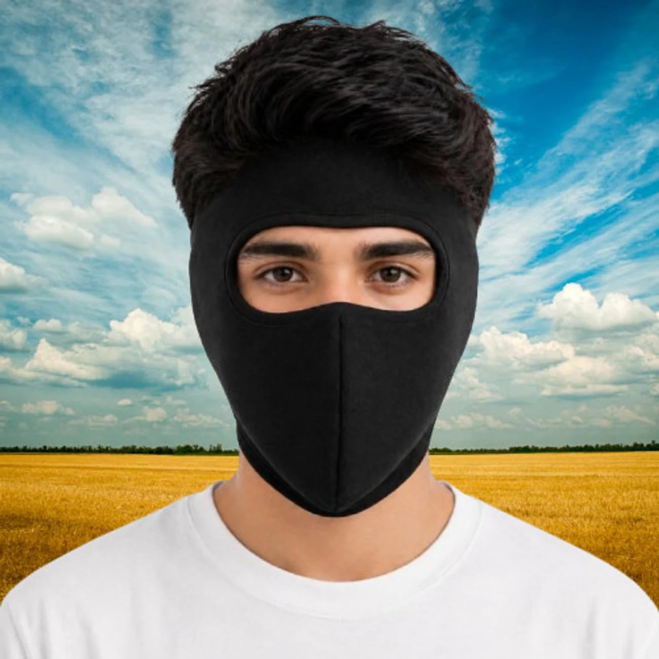 Breathable & Reusable Face Mask for Men & Women for Bike Riding, Cycling, Running, Gym, Walking & Multi Sports Activitie | Full Face Mask for Dust Protection, Helmet Mask for Bikers (Black)-image-37