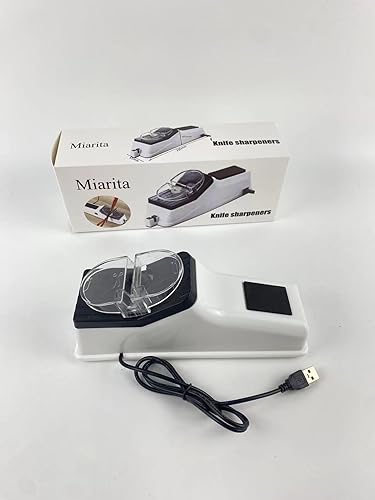 Afiladores de cuchillos eléctricos USB ajustables para cuchillos de cocina, herramienta de cuchillo, afilado de tijeras, blanco, hoja de molienda