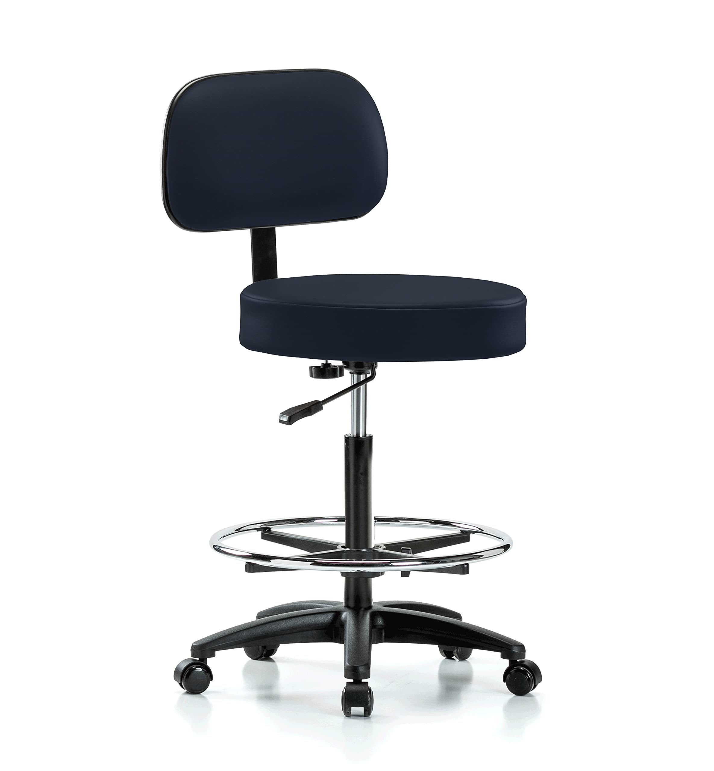 Perch Basic Exam Stool with Foot Ring, Casters, 25-35", Imperial