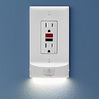 Vista 8 de SnapPower Paquete de 2 luces de movimiento [para tomas dúplex] – Luces nocturnas LED con detección de movimiento integradas en la placa de pared