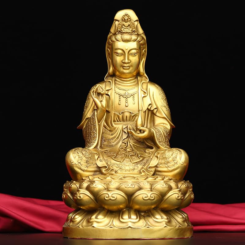 Estatua De Buda para Interiores Estatua de Buda de latón Guanyin, Adornos artesanales, Estatua de Bodhisattva, Estatua de meditación, decoración Estatua De Buda Meditando(M)
