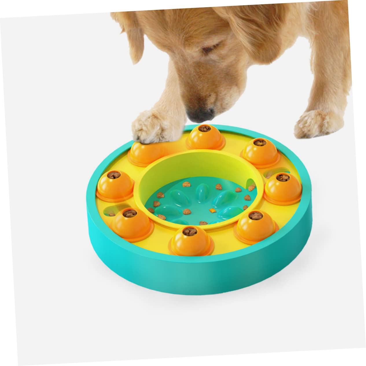 Abaodam Gamelle Lente pour Chien en Plastique, Jouet Distributeur de Croquettes pour Chiot, Améliore L'intelligence et Facilite la Digestion, pour L'alimentation Interactive
