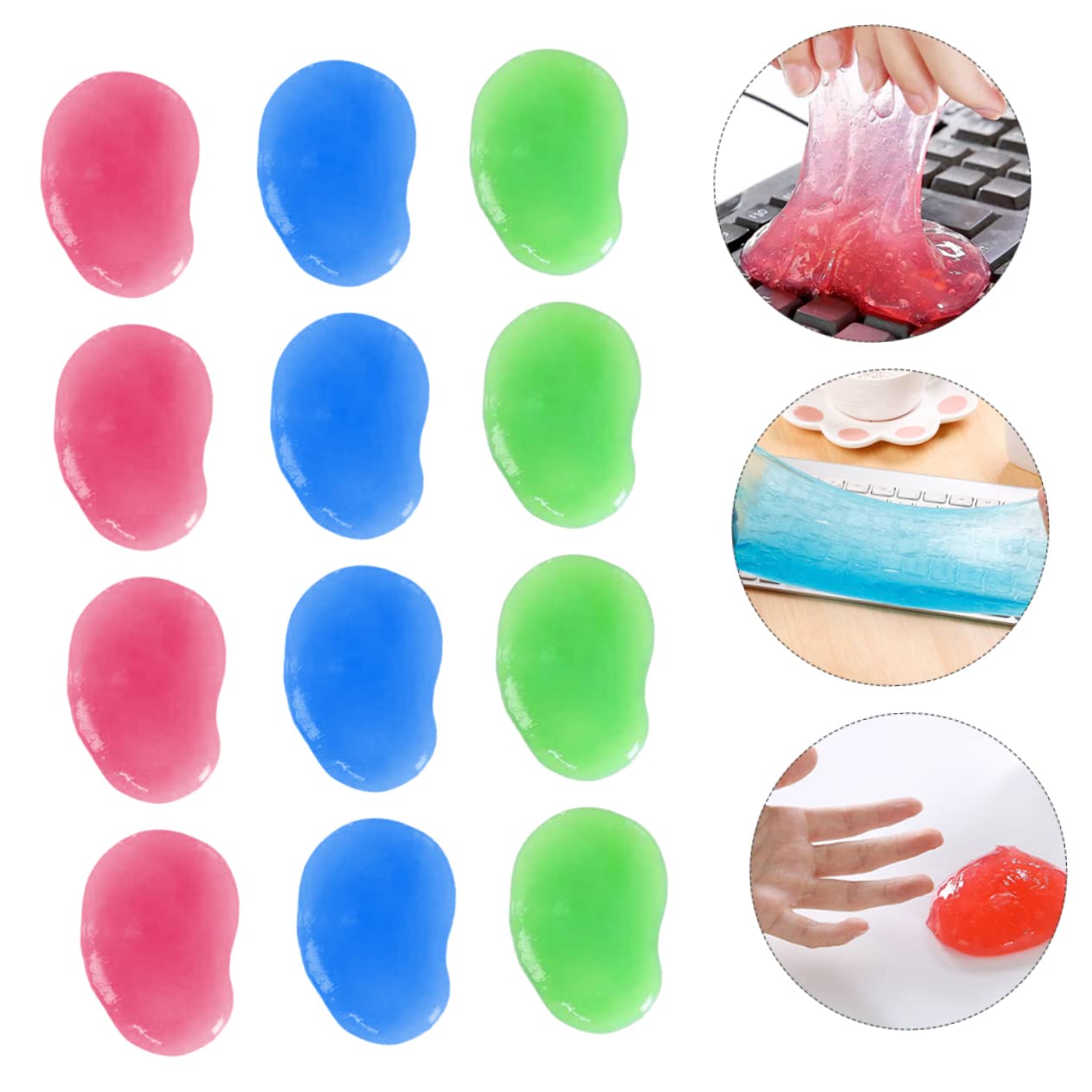 HOMSFOU Reinigungsgel mit Stark Haftender Gel Formel für Tastatur und Computer 20 Stück zur Effektiven Staubentfernung und Detailreinigung Zufällige Farbe Am Arbeitsplatz