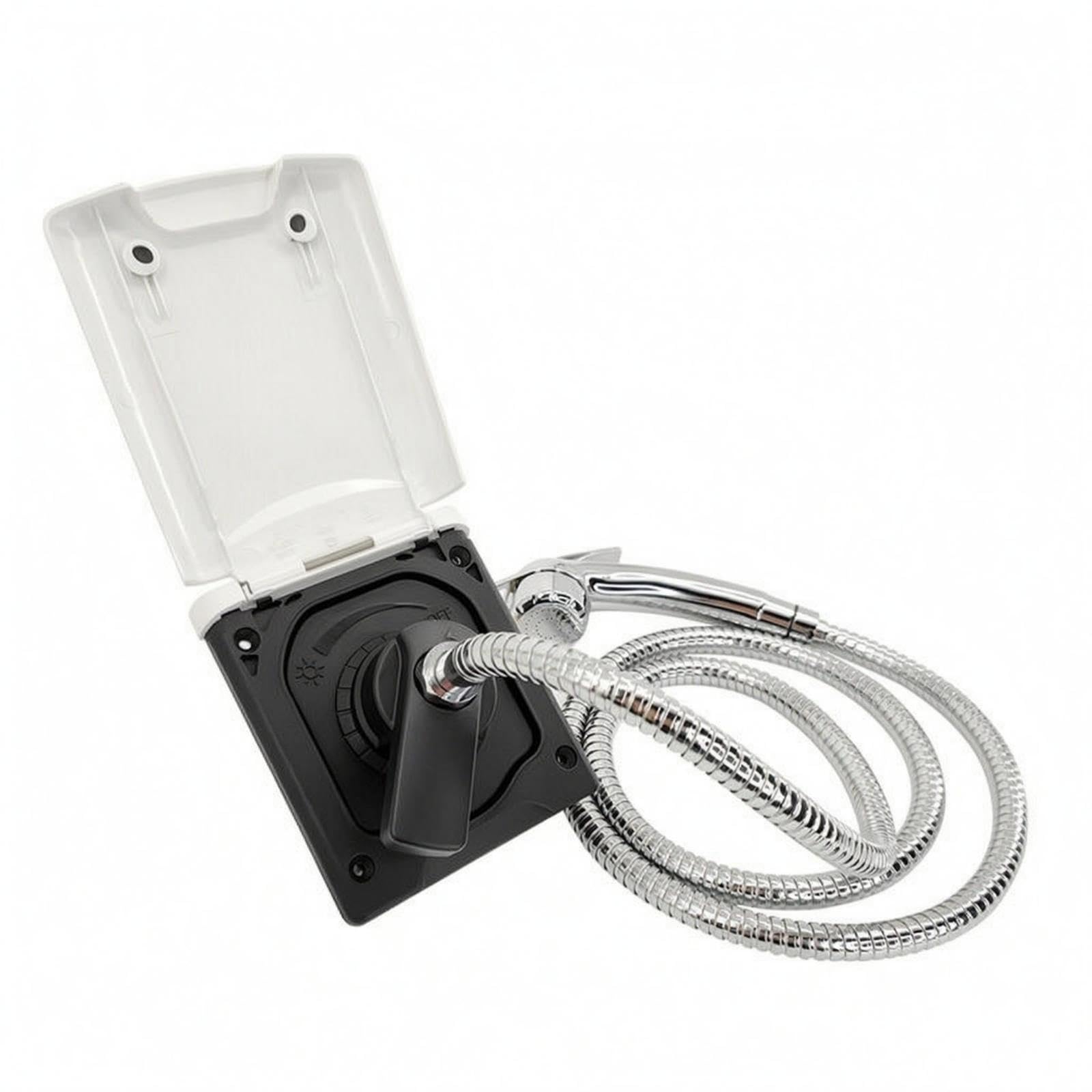 Embedded Hot and Cold Shower Fixture Coiled Hose Recessed Shower Station Detachable Parts Bath Hardware for Boat, Wall Mount, Camping Gm-hw-sp0270-a-picture-10