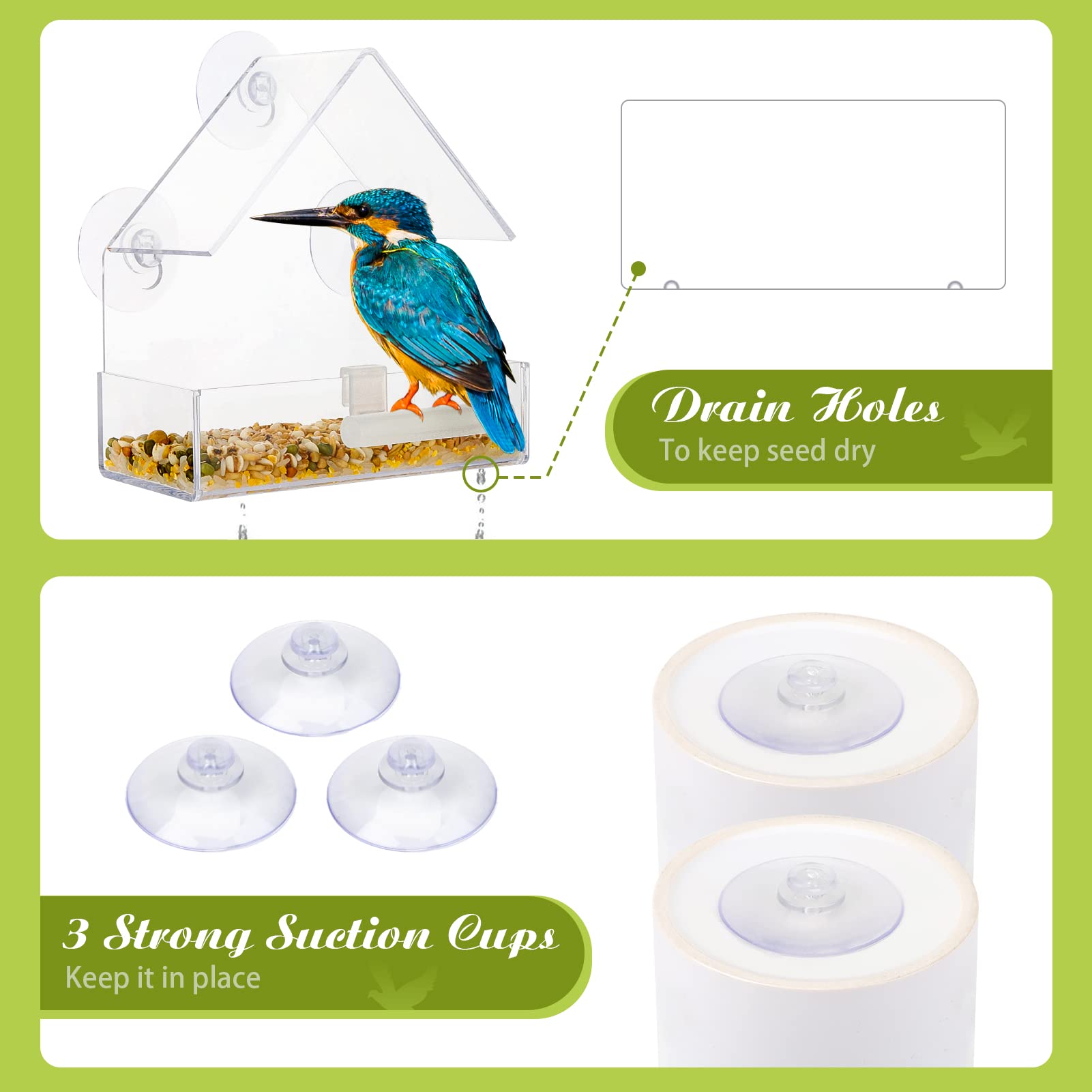 Mangiatoia Per Uccelli Da Appendere Con Decorazione Floreale - Foto 4