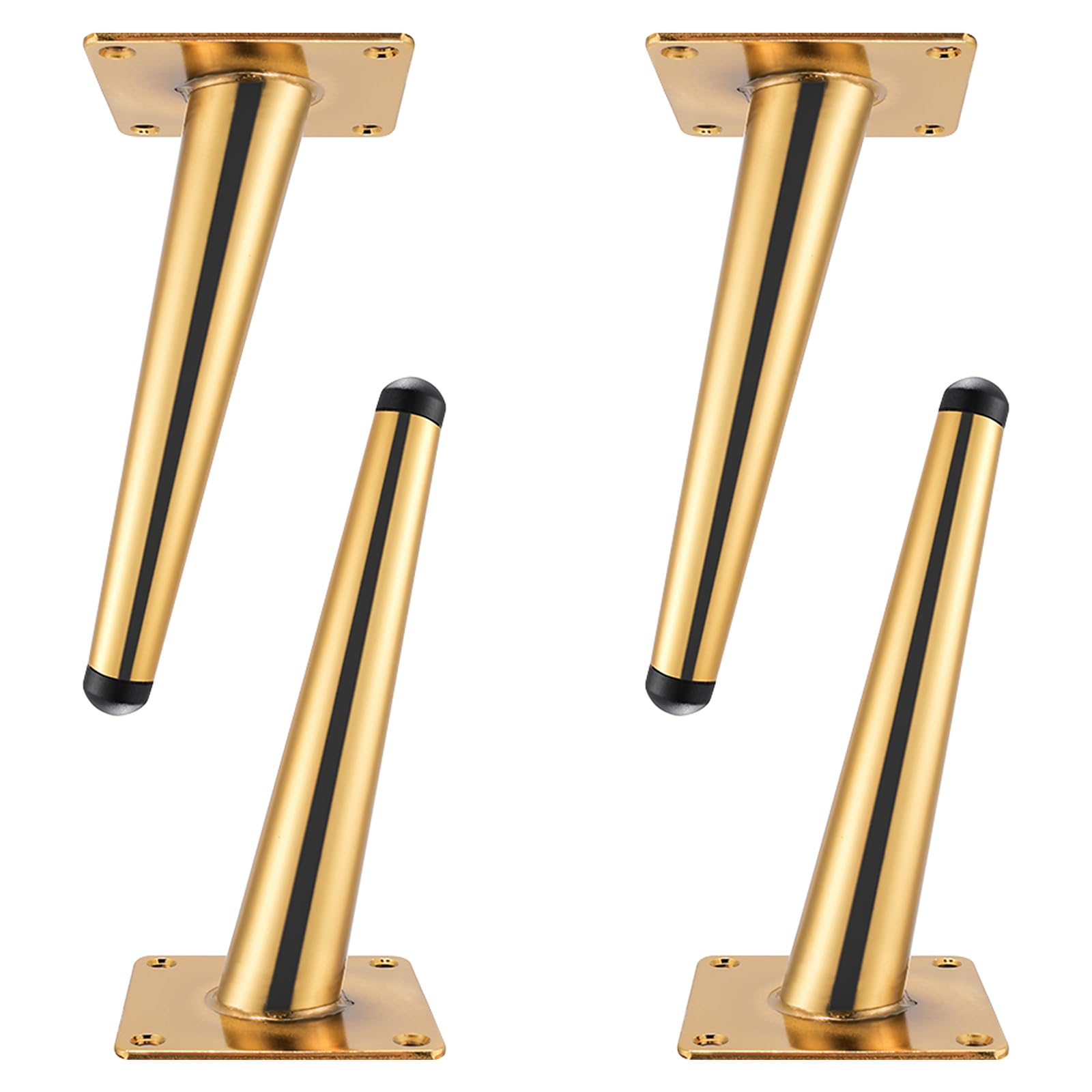 Gambe per Mobili Piedini per Tavolo In Metallo Dorato 4 Pezzi Supporto In Acciaio Laminato A Freddo Dorato Superficie Galvanica Piedini per Divano Altezza: 10-35 cm Piedini per Mobile 20 cm/7,9"