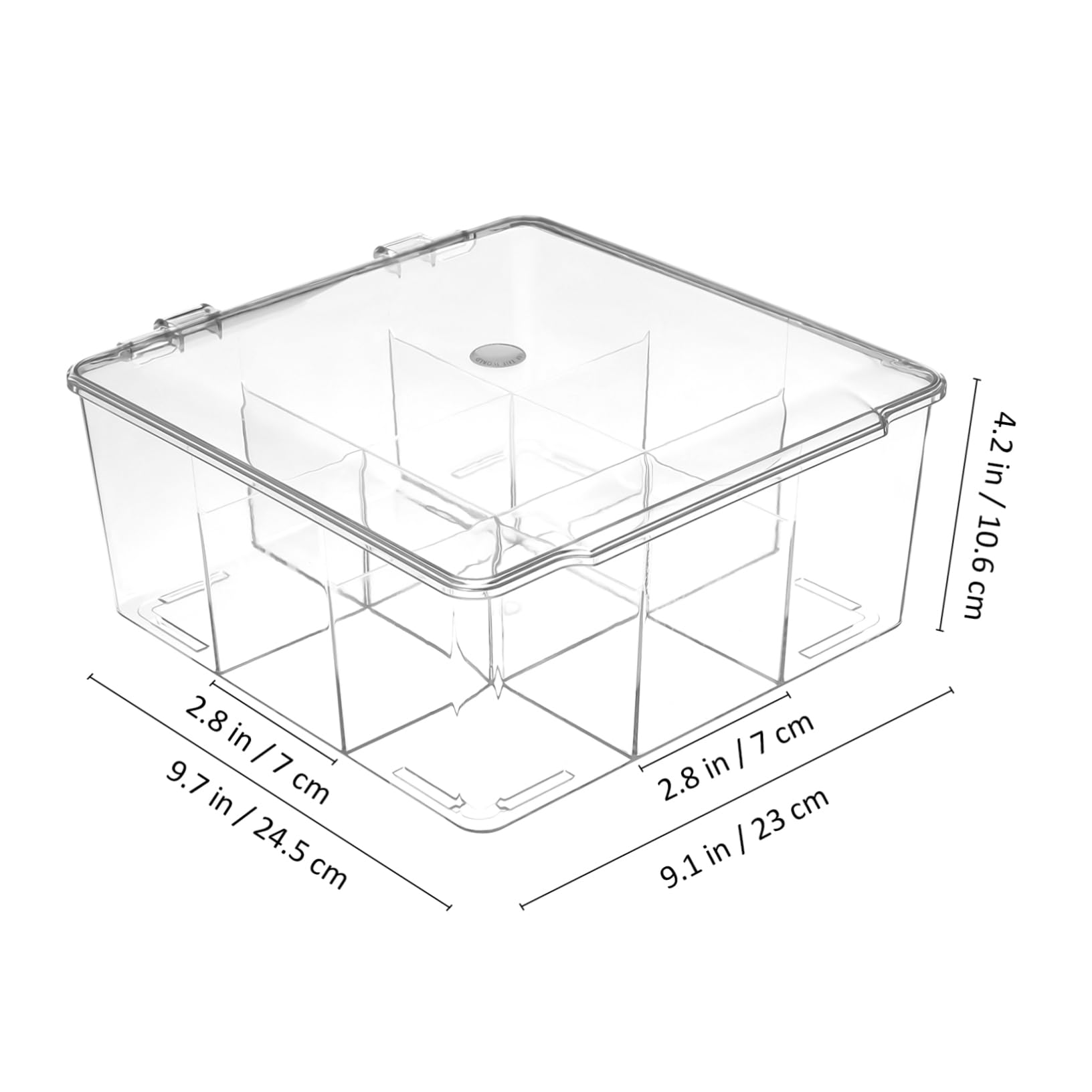 Cabilock Caja de Almacenamiento de Hardware con Tapa, Plástico, 9 Rejillas