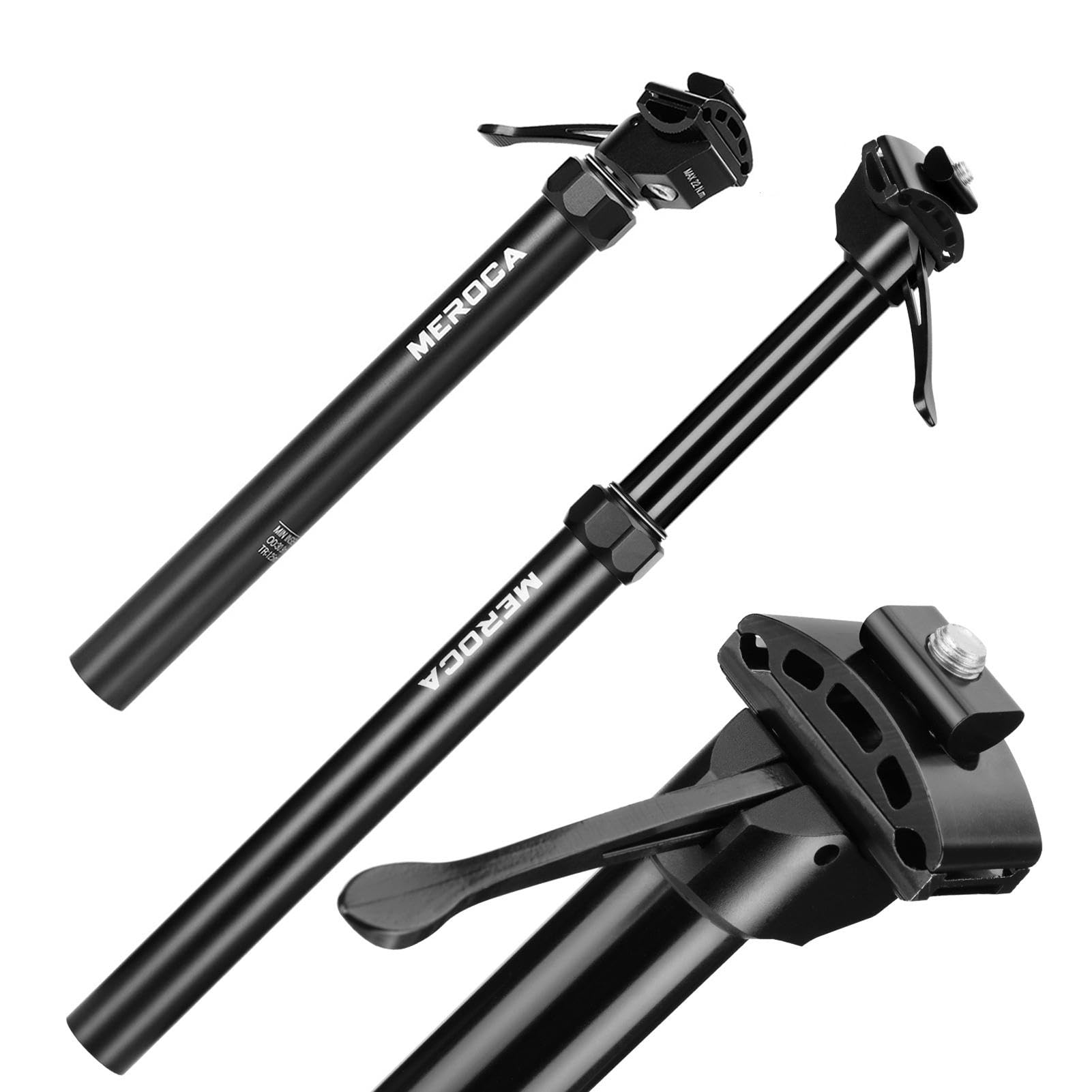 Compte-gouttes de siège de moto – Tige de selle réglable en hauteur de 125 mm, tige de vélo d'équitation | Compte-gouttes hydraulique de routage externe en alliage d'aluminium, siège de poteau compte-