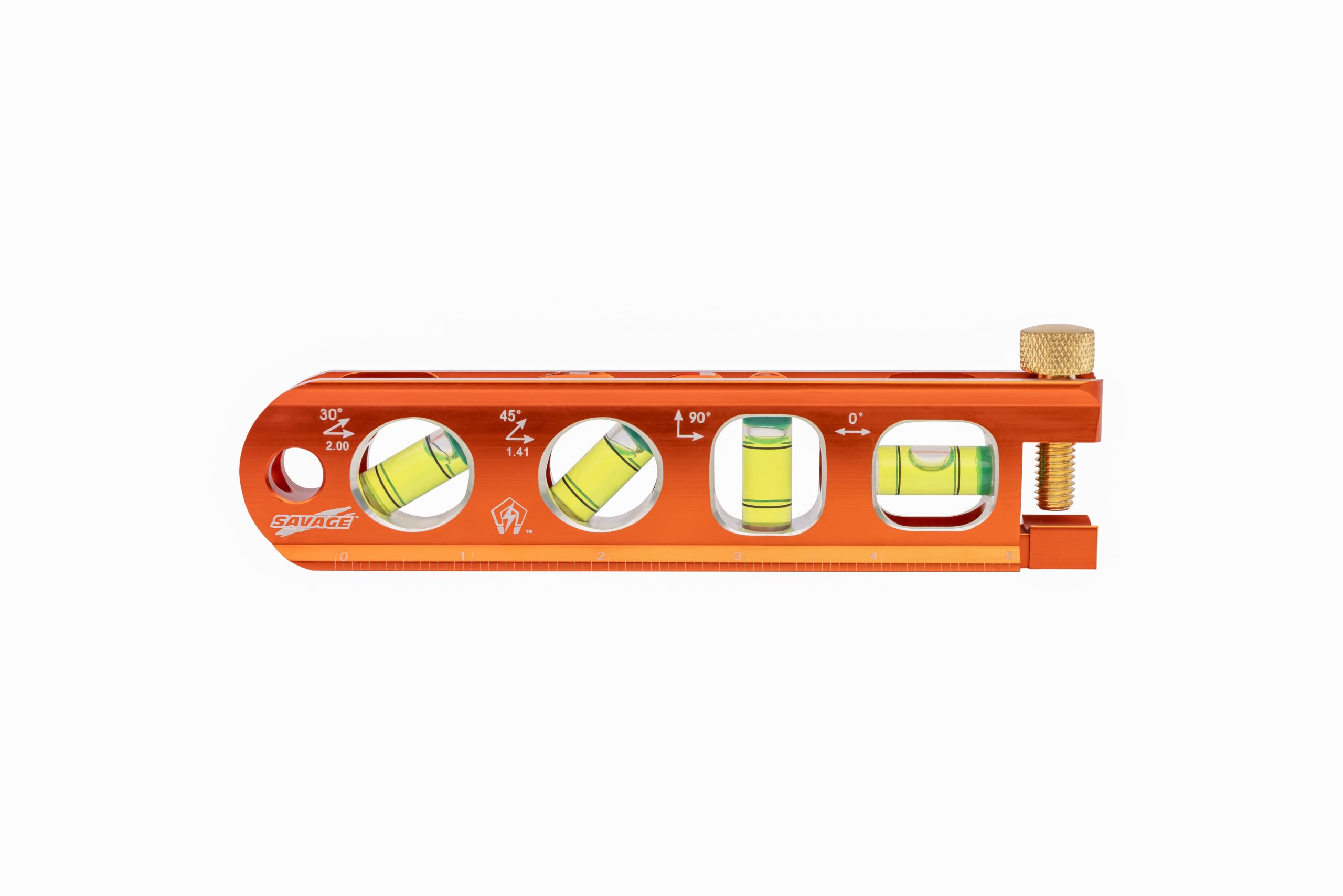 Swanson Tool Co TL041M Niveau torpille magnétique avec collier de serrage en laiton, 15 cm, orange