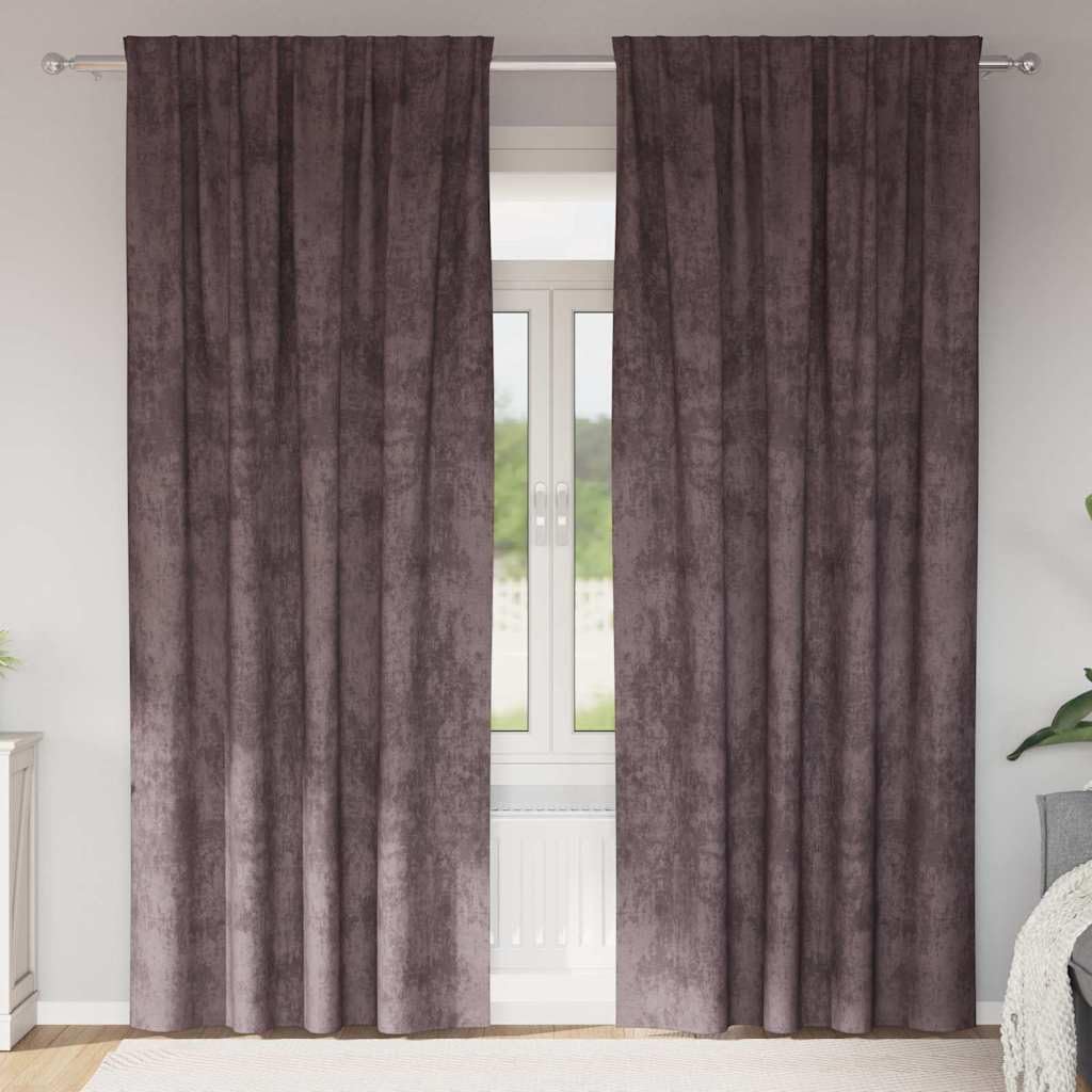 Cortinas de terciopelo marrón, 2 unidades, 245 x 140 cm, con oscurecimiento y opacas, térmicas para salón, dormitorio, habitación infantil, cortina con ojal y función de estor