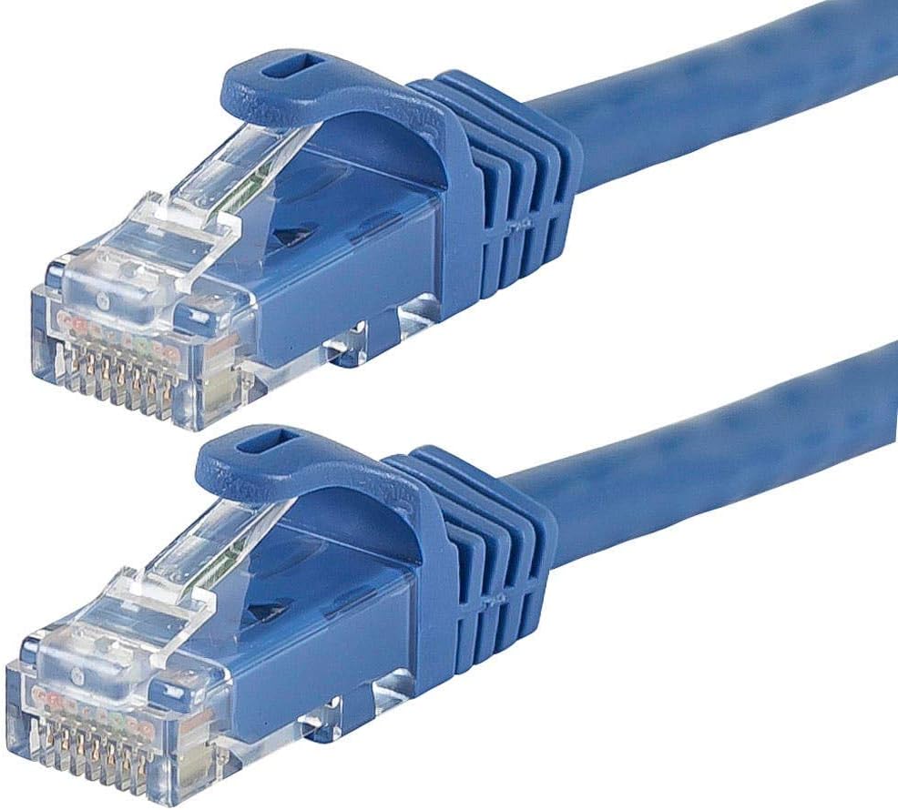 Cat5e Ethernet Patch Cable - 30 Feet - Blue | Network Internet Cord - Snagless RJ45, Stranded, 350Mhz, UTP, Pure Bare Copper Wire, 24AWG - Flexboot Series