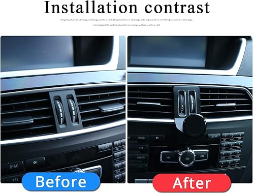 Miniatura 2 de Soporte para teléfono móvil de aleación de aluminio negro en la rejilla central del aire del automóvil, accesorios para Mercedes Benz Clase C W204