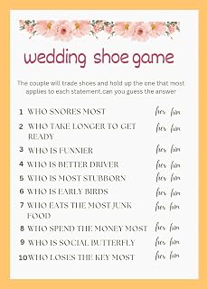 Wedding Shoe Game: Modern Minimalist Bridal Shower Party Games - 5x7 Inch Size, Ideal for 50 Guests"
