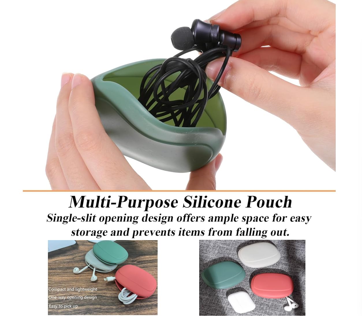 BUISAMG - Cinghie magnetiche anti-smarrimento per AirPods, cordino sportivo in morbido silicone, corda per collo, senza fili, confezione da 3 (nero/bianco/blu)