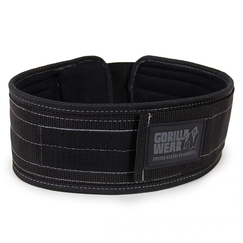 GORILLA WEAR4 Inch Nylon Lifting Belt Black/Gray