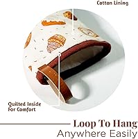 Vista 6 de Folkulture Mini guantes de horno resistentes al calor (5.75 x 9) Juego de 2 guantes cortos para horno con lazo para colgar, guantes de horno