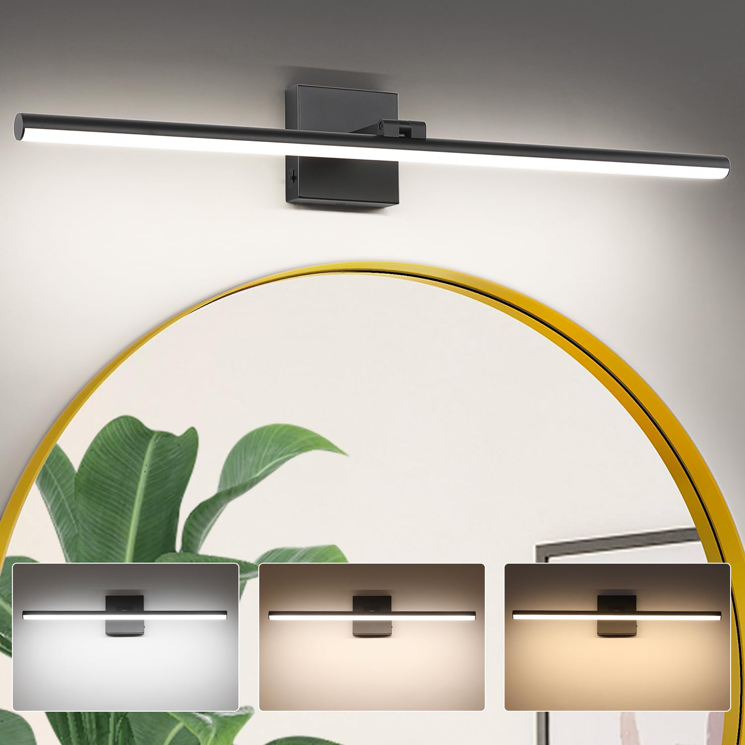 Photo 1 of BrkNit 32" LED Bathroom Vanity Light, Black, Dimmable