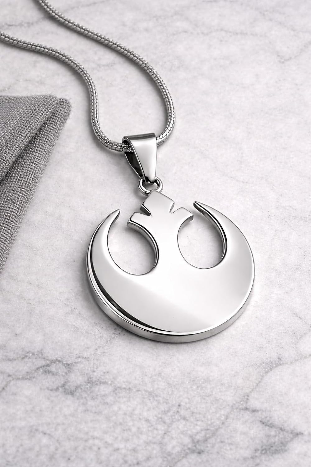 Unisex Jewelry Rebel Alliance Stainless Steel Gold Plated Small Chain Star Wars Pendant Necklace Gift