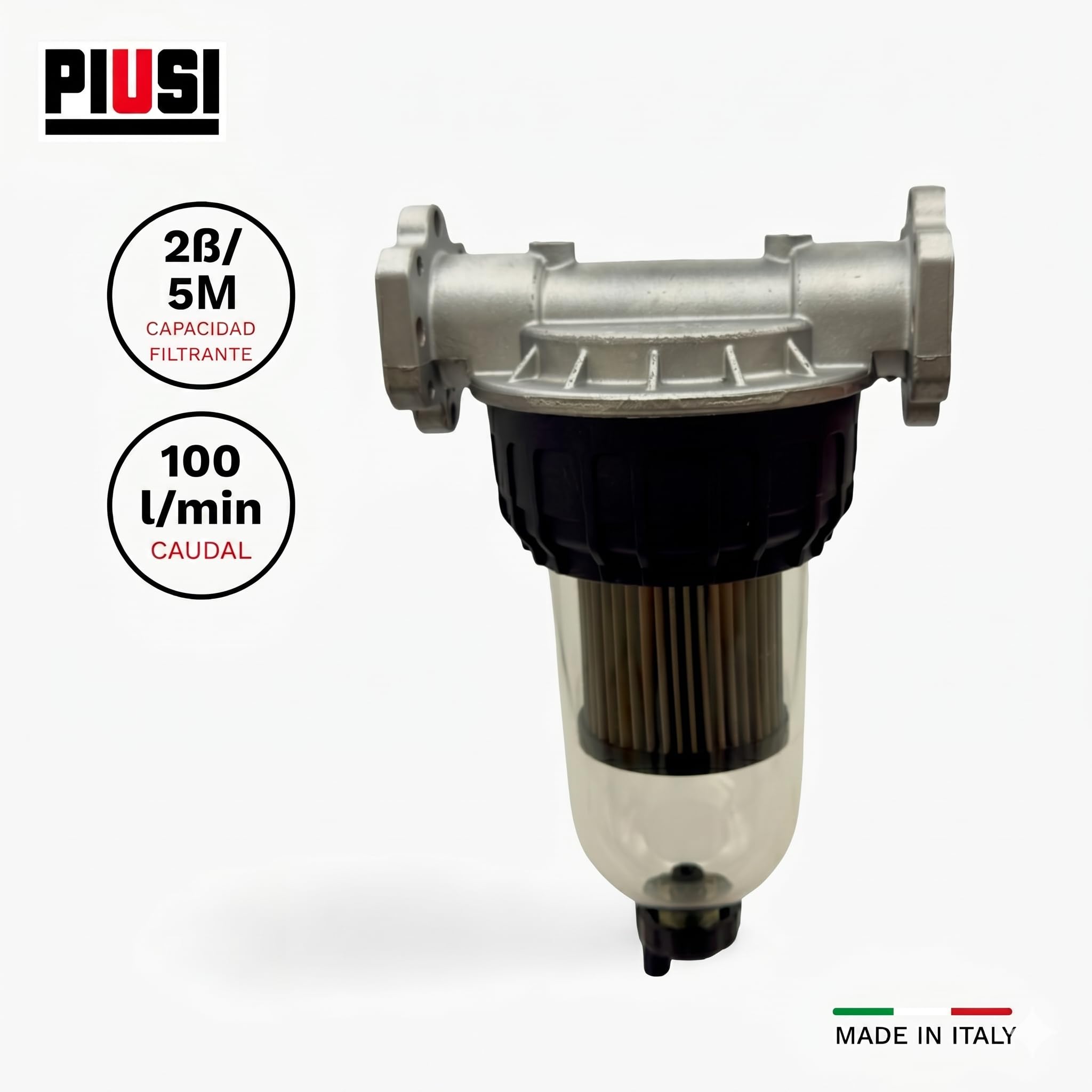 PIUSI Filtro Combustible Kit Metálico 125 micras | Clear Captor