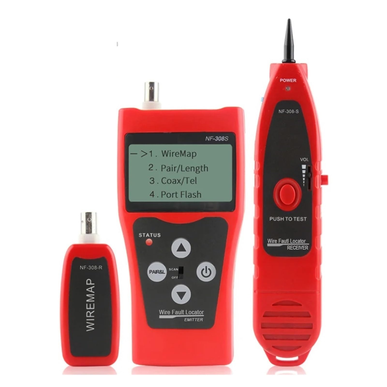 NF-308 Tester kabli monitorujących sieć Lokalizator uszkodzeń przewodów LCD Pomiar sieci LAN Koncentryczny BNC USB RJ45 RJ11 Testy transmisji