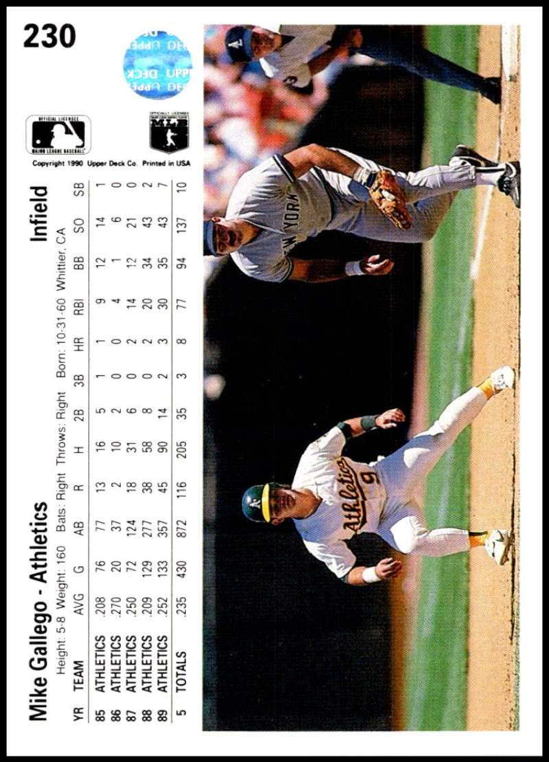 Amazon.com: Baseball MLB 1990 Upper Deck #230 Mike Gallego #230 NM