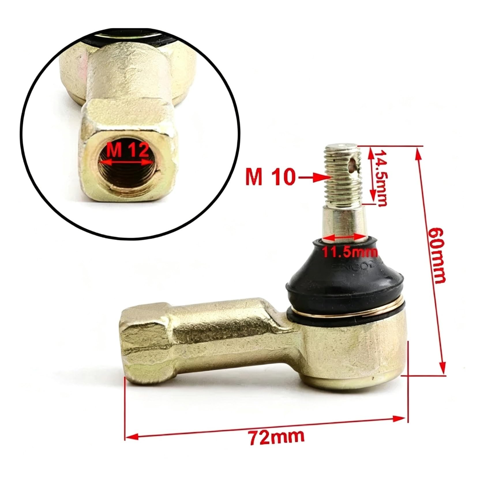 Joint À Rotule D'extrémité De Biellette Direction Vélo Quad Adapté for M12-M10