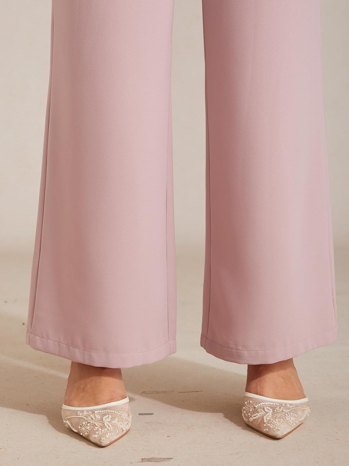 Women's Wide Leg Palazzo Pant Business Dressy Casual Work Dress Pants Flowy Loose Slacks Trousers with Pockets