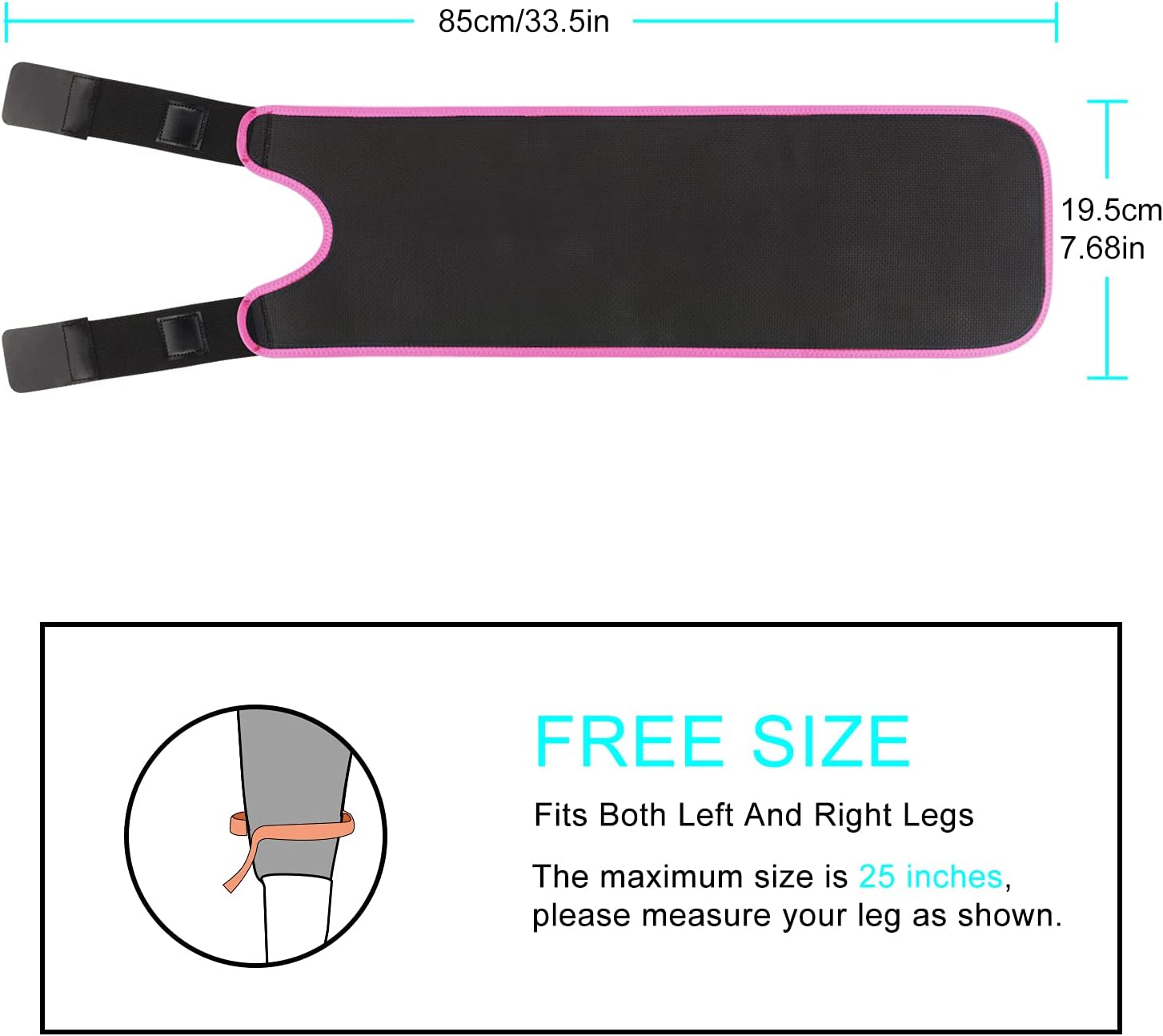 supregear Thigh Brace Support, Neoprene Thigh Wrap Hamstring Compression Thigh Sleeve Adjustable Upper Leg Compression Sleeve Leg Slimmer for Women Men (Pink)
