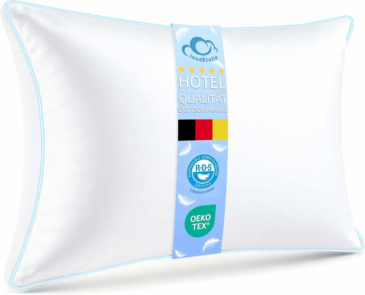 Kopfkissen 40x80 Daunenkissen Federkissen - Kissen 40x80 cm Daunen und Federn Bettkissen in Hotelqualität - 3-Kammer Daunenkissen Schlafkissen Ökotex-Zertifiziert - Schlaf wie auf Wolken