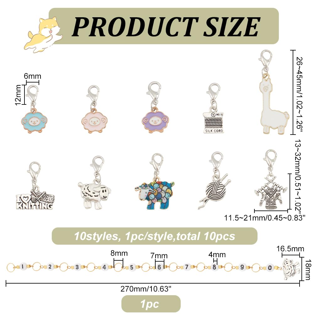 BENECREAT 11Pcs Stitch Marker Charms - Image 2