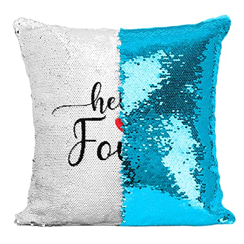 Coussin Sequin Turquoise pour Décoration Réussie Anniversaire 40 Ans