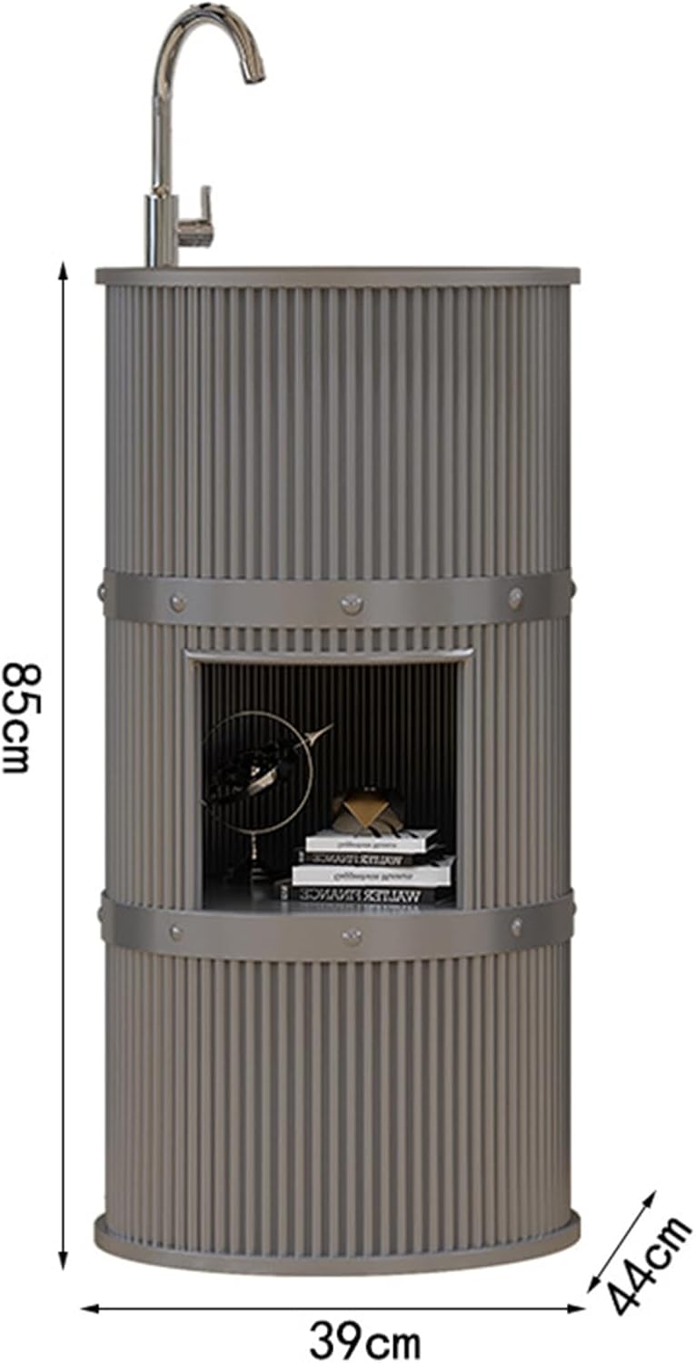 Pedestal Bathroom Sink, One Piece Pedestal Sink Modern, Freestanding Bathroom Pedestal Sink, Bathroom Sink Floor Standing Pedestal Basin, For Indoor And Outdoor,F