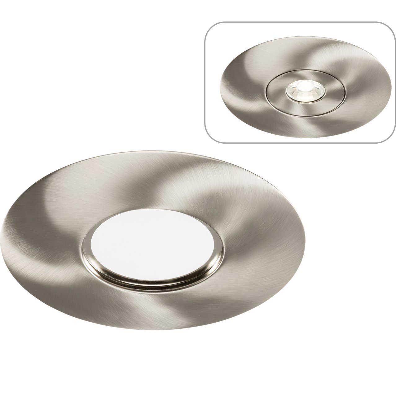 Convertidor de agujero fijo Knightsbridge EVO cromo cepillado adaptador focos empotrables techo