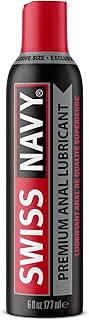 Swiss Navy Premium Anal Lubricant - 6 oz - Long-Lasting, Silicone-Based Formula - Natural Clove Fragrance - Condom Safe