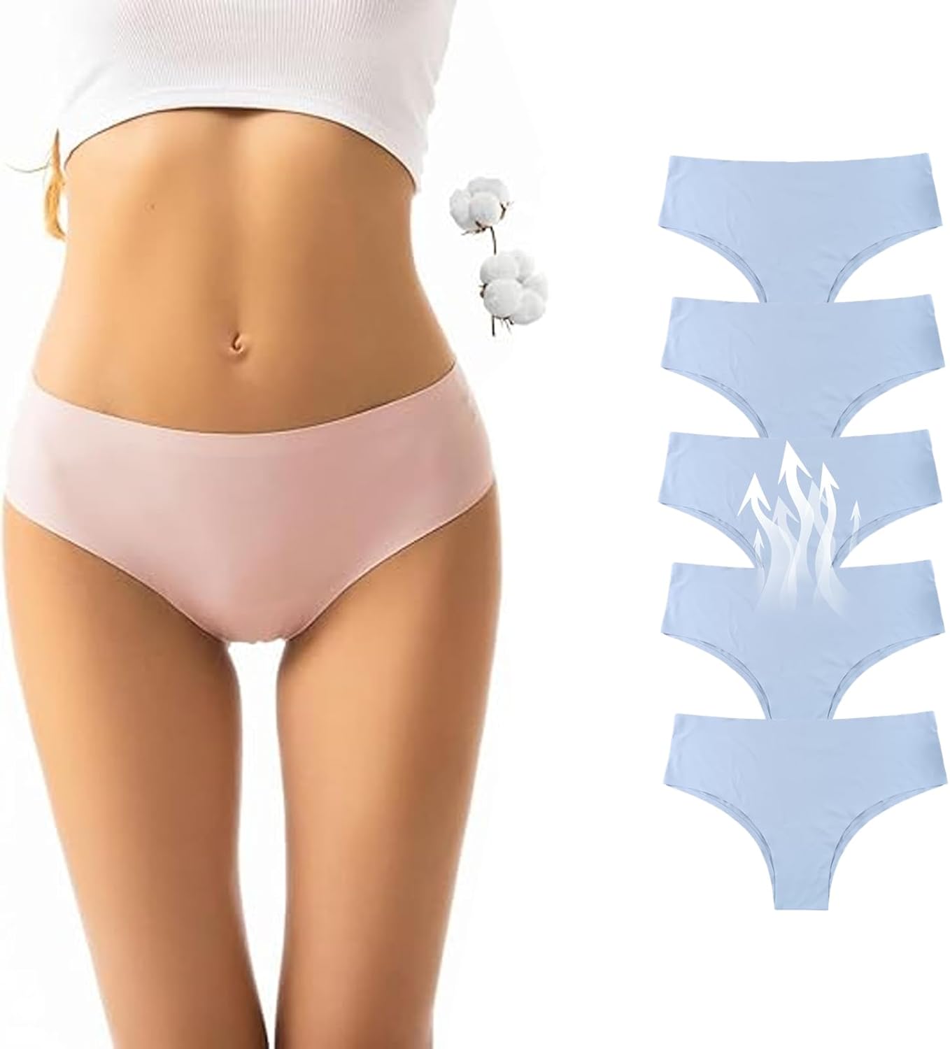Invisible Camel Toe Thong, Breathable Sweat Proof Seamless Underwear
