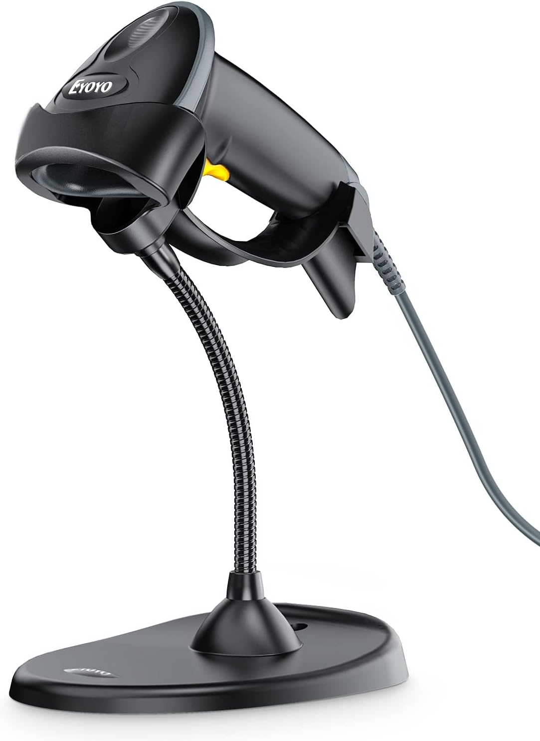 Handheld 2D Barcode Scanner with Gooseneck Stand, Automatic USB Wired QR Code Scanner Bar Code Reader Support Screen Scanning for PC POS System Library Store Supermarket Check-Out, Inventory…