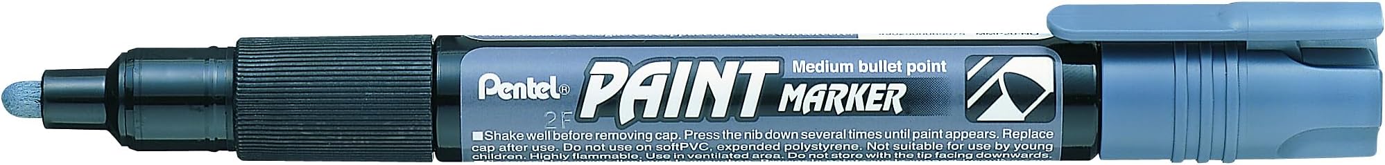 Pentel MMP20-NO Permanent Marker 2.0 mm Bullet Tip Paint Marker, Pack of 1, Grey
